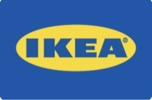 IKEA Logo in Gelb und Blau auf blauem Hintergrund, Markenkennzeichen