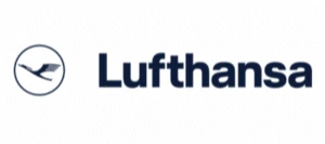 Lufthansa Logo mit Kranich-Symbol, Airline Branding auf weißem Hintergrund